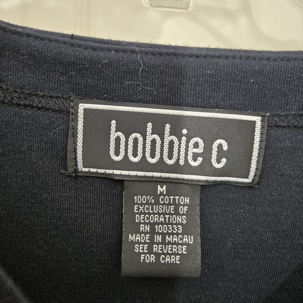 Cat Embroidered Longsleeve Tshirt Size Medium NWT Bobbie C - Picture 2 of 5
